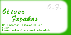oliver fazakas business card
