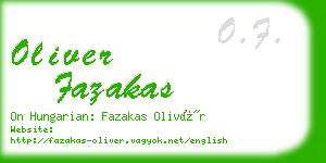 oliver fazakas business card